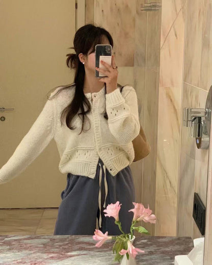 透かし編みニットカーディガン🧵