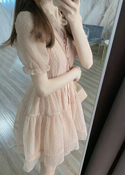 Vネックフレアワンピース👗