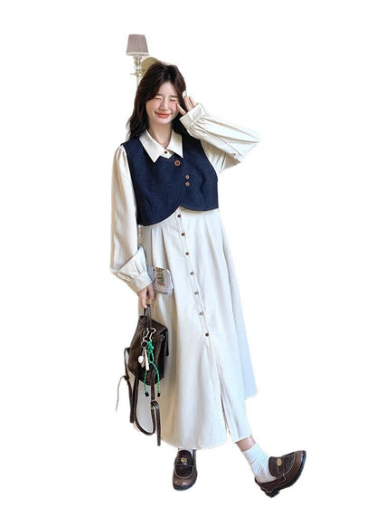 デニムベスト＆ワンピースセット👗