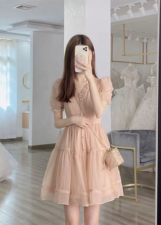 Vネックフレアワンピース👗