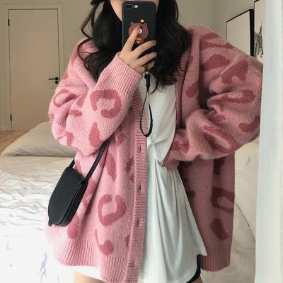 Vネックヒョウ柄セーター🐆
