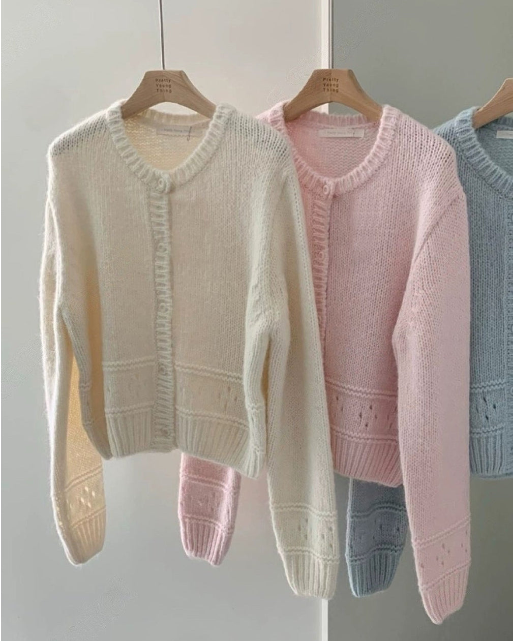 透かし編みニットカーディガン🧵