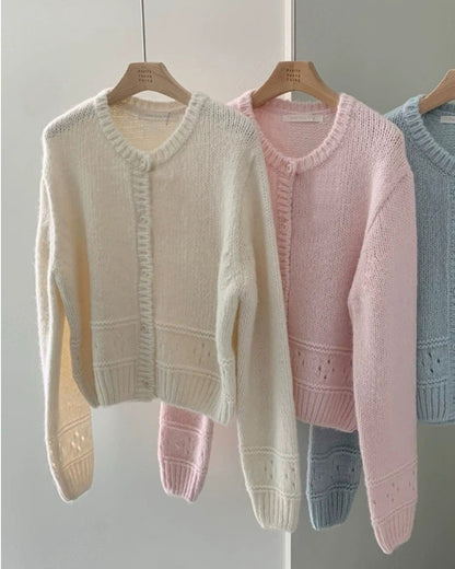 透かし編みニットカーディガン🧵